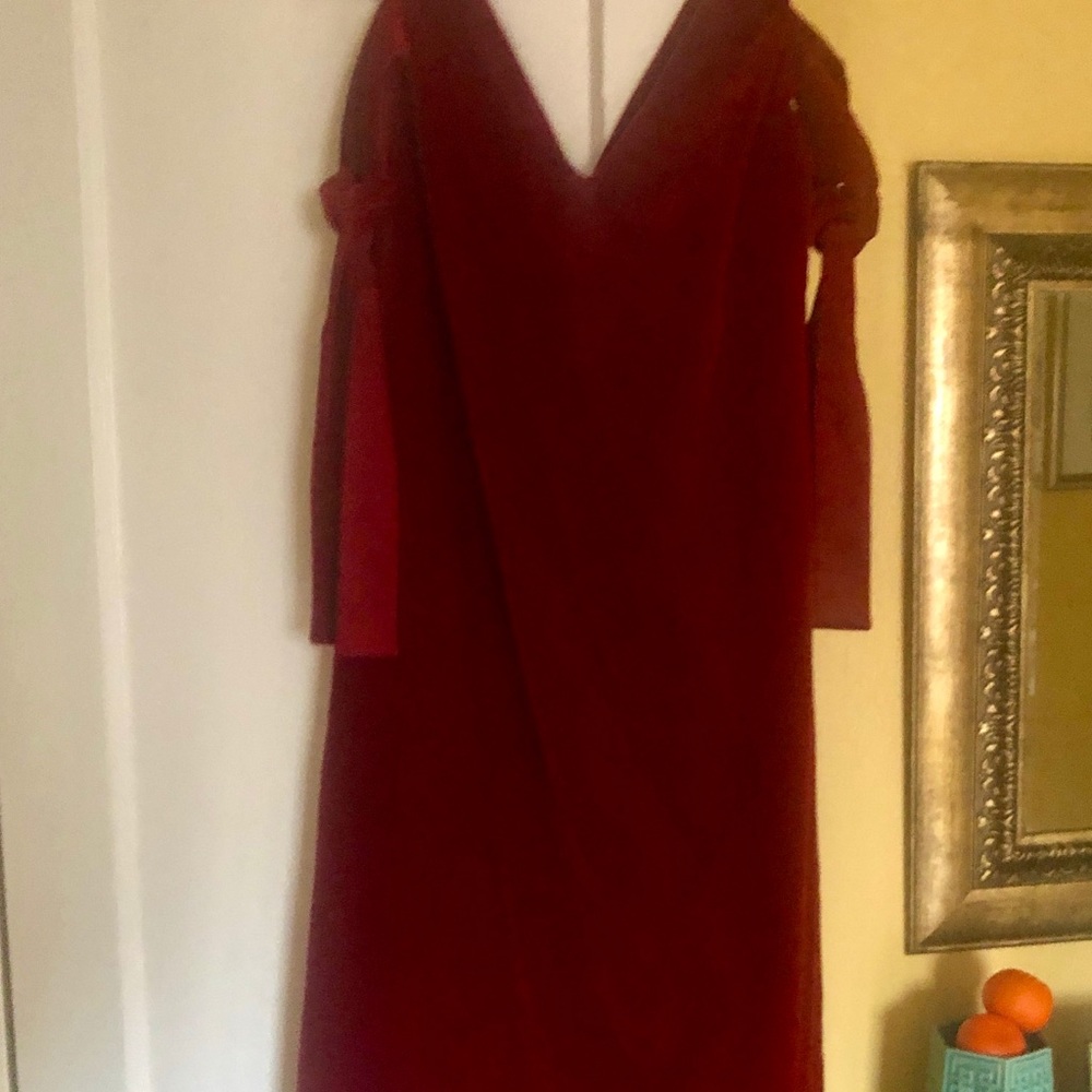 NWT Massimo Dutti Red Velvet Dress sz 4